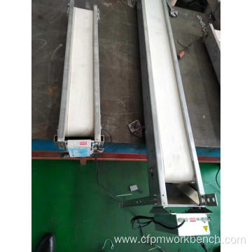 Roller motor conveyor for injection machine